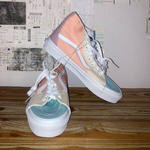Pastel Platform High Top Vans (NWOT)